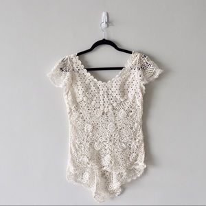White Crochet Summer Top by Yoana Baraschi